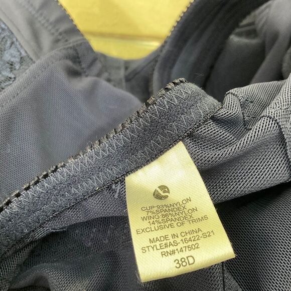 ASHLEY STEWART Bra 38D Full Coverage Front Close adj shoulder Navy Lace Posture - Picture 5 of 8